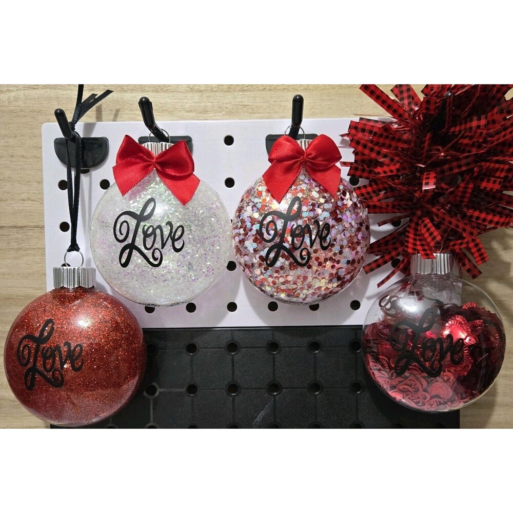 4 Round Love Ornaments Valentines Day Or Christmas Gifts